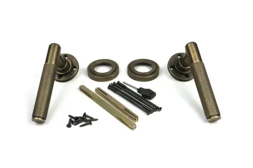 Click Here To Enlarge This Photo Of 52637 From The Anvil Burnished Brass Brompton Lever on Rose Set &lpar;Art Deco&rpar; - Unsprung