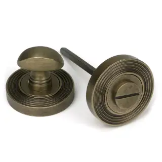 52466 From The Anvil Burnished Brass Round Thumbturn Set &lpar;Beehive&rpar;