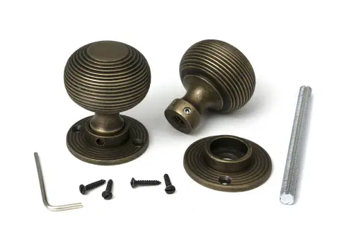 Click Here To Enlarge This Photo Of 52442 From The Anvil Burnished Brass Heavy Beehive Mortice&sol;Rim Knob Set