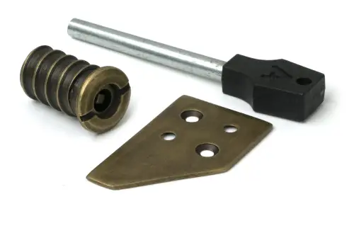 Click Here To Enlarge This Photo Of 52399 From The Anvil Burnished Brass Flush Sash Stop with Key