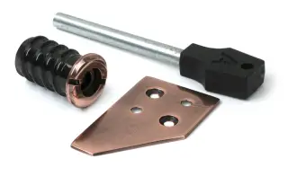 52401 From The Anvil Polished Bronze Flush Sash Stop with Key