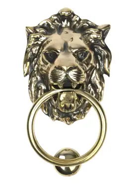 Click Here To Enlarge This Photo Of 46722 From The Anvil Aged Brass Lion Head Door Knocker