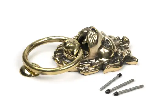 Click Here To Enlarge This Photo Of 46722 From The Anvil Aged Brass Lion Head Door Knocker