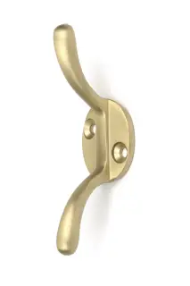 52253 From The Anvil Satin Brass Newbury Cleat Hook