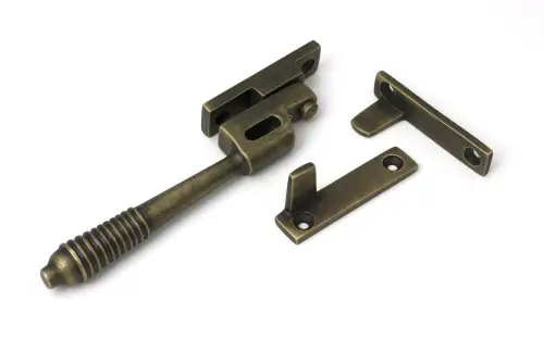 Click Here To Enlarge This Photo Of 52321 From The Anvil Burnished Brass Night-Vent Locking Reeded Fastener