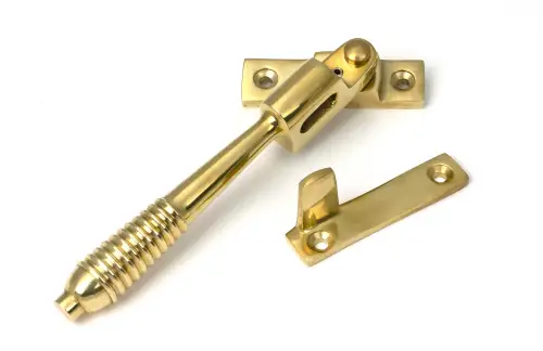 Click Here To Enlarge This Photo Of 52320 From The Anvil Polished Brass Night-Vent Locking Reeded Fastener