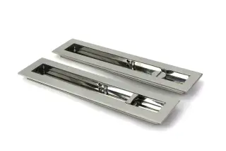 52503 From The Anvil Polished Marine SS &lpar;316&rpar; 250mm Plain Rectangular Pull - Privacy Set
