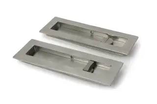 52502 From The Anvil Satin Marine SS &lpar;316&rpar; 175mm Plain Rectangular Pull - Privacy Set