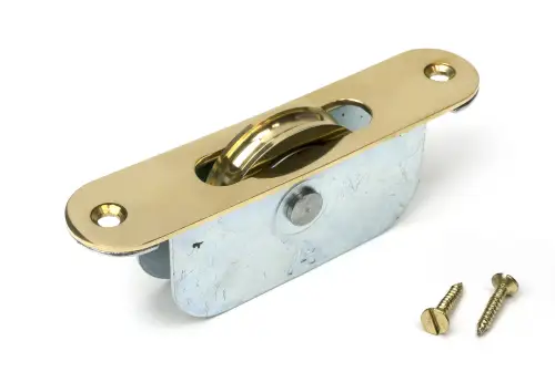 Click Here To Enlarge This Photo Of 52389 From The Anvil Polished Brass Radiused Sash Pulley 75kg