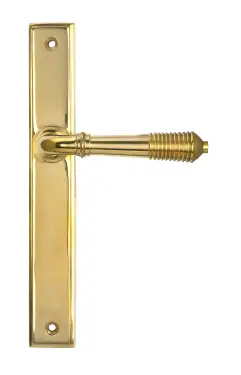 Click Here To Enlarge This Photo Of 52425 From The Anvil Polished Brass Reeded Slimline Lever Latch Set