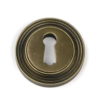 52445 From The Anvil Burnished Brass Round Escutcheon &lpar;Beehive&rpar;