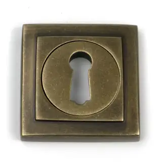 52446 From The Anvil Burnished Brass Round Escutcheon &lpar;Square&rpar;