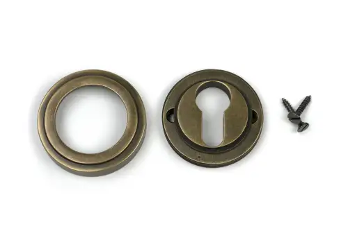 Click Here To Enlarge This Photo Of 52448 From The Anvil Burnished Brass Round Euro Escutcheon &lpar;Art Deco&rpar;