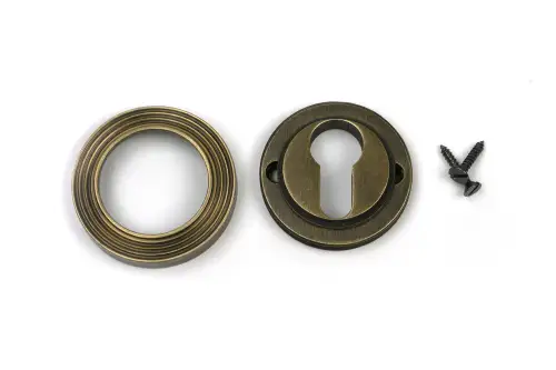 Click Here To Enlarge This Photo Of 52449 From The Anvil Burnished Brass Round Euro Escutcheon &lpar;Beehive&rpar;