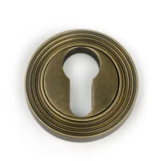 52449 From The Anvil Burnished Brass Round Euro Escutcheon &lpar;Beehive&rpar;