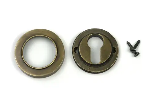 Click Here To Enlarge This Photo Of 52447 From The Anvil Burnished Brass Round Euro Escutcheon &lpar;Plain&rpar;