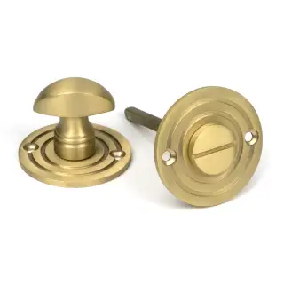 52463 From The Anvil Satin Brass Round Bathroom Thumbturn