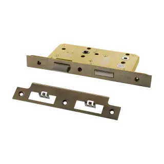 Atlantic - ALKDINB60HDAB DIN Heavy Duty Bathroom Lock 60mm Backset &lpar;78mm c&sol;c&rpar; - Antique Brass