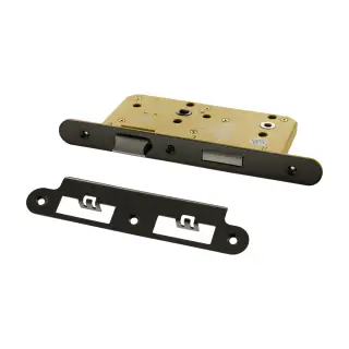 Atlantic - ALKDINRB60HDBN DIN &lpar;Radius&rpar; Heavy Duty Bathroom Lock 60mm Backset &lpar;78mm c&sol;c&rpar; - Black Nickel