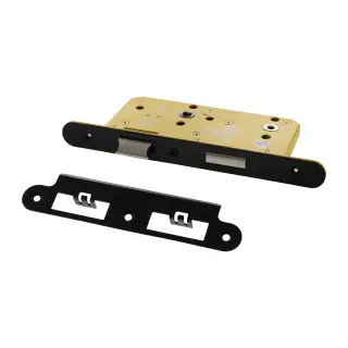 Atlantic - ALKDINRB60HDMB DIN &lpar;Radius&rpar; Heavy Duty Bathroom Lock 60mm Backset &lpar;78mm c&sol;c&rpar; - Matt Black