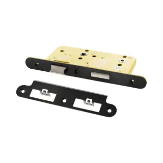 Atlantic - ALKDINRB60HDMBN DIN &lpar;Radius&rpar; Heavy Duty Bathroom Lock 60mm Backset &lpar;78mm c&sol;c&rpar; - Matt Gun Metal