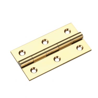 Click Here To Enlarge This Photo Of TDF110PB - Zoo Hardware Solid Drawn Brass Butt Hinges - 64 x 35 x 2mm Polished Brass