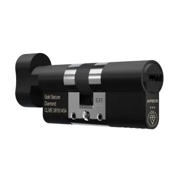 Click Here To Enlarge This Photo Of AP40-40MBTT APECS 80mm &lpar;40T&sol;40&rpar; Euro Profile British Standard 3&ast; TS007 Kitemarked Cylinder & Turn - Matt Black