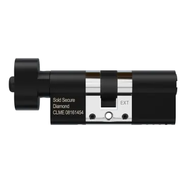 Click Here To Enlarge This Photo Of AP40-40MBTT APECS 80mm &lpar;40T&sol;40&rpar; Euro Profile British Standard 3&ast; TS007 Kitemarked Cylinder & Turn - Matt Black
