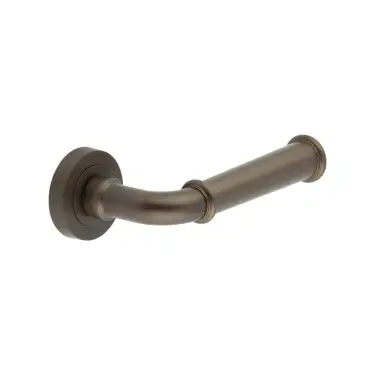Click Here To Enlarge This Photo Of JV847DB Frelan Hardware Jedo 'Classic' Lever Handles on Round Rose - Dark Bronze