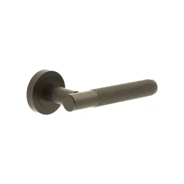 Click Here To Enlarge This Photo Of JV852DB Frelan Hardware Jedo 'Venice' Lever Handles on Round Rose - Dark Bronze