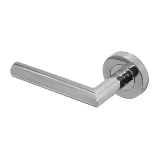 BLU Performance Mitre Lever Door Handle on Round Rose&comma; G316 Polished Stainless Steel &lpar;KM060C-PSS&rpar;