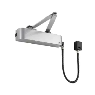 CE4F-E-SE UNION Electromagnetic &lpar;Hold Open&sol;Free Swing&rpar; Fixed Power Size 4 Overhead Door Closer - Silver