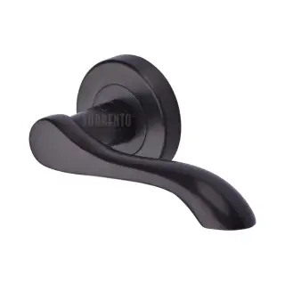 SC-7352-MBZ M&period;Marcus Sorrento Door Handle Lever Latch on Round Rose Aurora Design Matt Bronze on Zinc finish