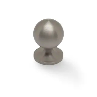 AW844-32-SN - Alexander & Wilks Plain Caesar Cupboard Knob on Round Rose 32mm - Satin Nickel