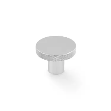Click Here To Enlarge This Photo Of AW802-38-PC - Alexander & Wilks Hanover Knurled Circular Cupboard Knob 38mm - Polished Chrome