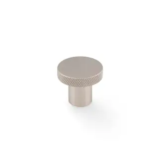 AW802-30-SN - Alexander & Wilks Hanover Knurled Circular Cupboard Knob 30mm - Satin Nickel