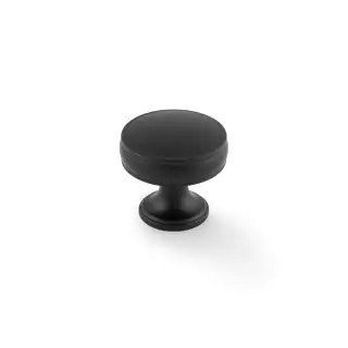 AW808-32-BL - Alexander & Wilks Lynd Cupboard Knob - Black - 32mm
