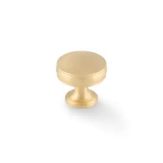 AW808-32-SB - Alexander & Wilks Lynd Cupboard Knob - Satin Brass - 32mm