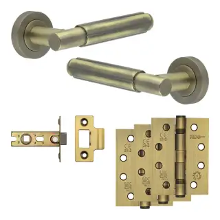JV848AB Frelan Hardware Jedo Complete 'Bloom' Door Handle Pack - Internal Doors - Antique Brass