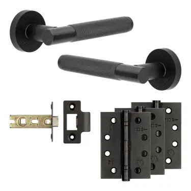 Click Here To Enlarge This Photo Of JV850MB Frelan Hardware Jedo Complete 'Bari' Door Handle Pack - Internal Doors - Matt Black