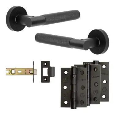 Click Here To Enlarge This Photo Of JV850MB Frelan Hardware Jedo Complete 'Bari' Door Handle Pack - Internal Doors - Matt Black