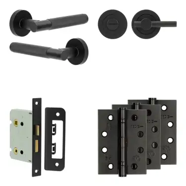 Click Here To Enlarge This Photo Of JV850MB Frelan Hardware Jedo Complete 'Bari' Door Handle Pack - Internal Doors - Matt Black