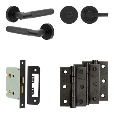 Click Here To Enlarge This Photo Of JV850MB Frelan Hardware Jedo Complete 'Bari' Door Handle Pack - Internal Doors - Matt Black