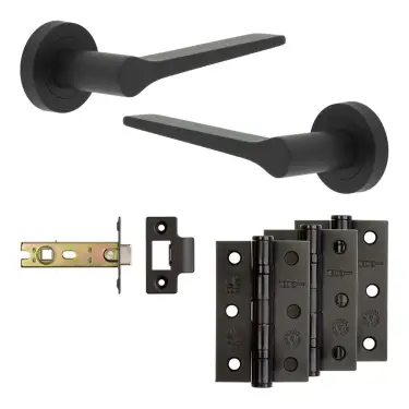 Click Here To Enlarge This Photo Of JV851MB Frelan Hardware Jedo Complete 'Gio' Door Handle Pack - Internal Doors - Matt Black