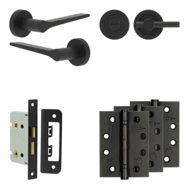 Click Here To Enlarge This Photo Of JV851MB Frelan Hardware Jedo Complete 'Gio' Door Handle Pack - Internal Doors - Matt Black