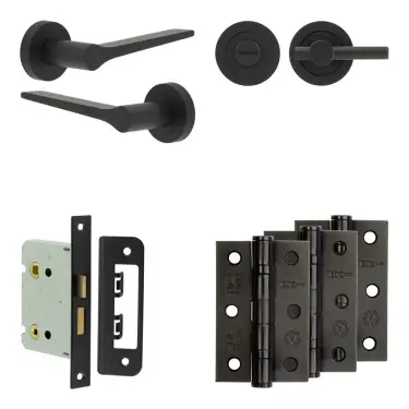 Click Here To Enlarge This Photo Of JV851MB Frelan Hardware Jedo Complete 'Gio' Door Handle Pack - Internal Doors - Matt Black