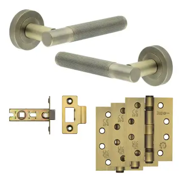 Click Here To Enlarge This Photo Of JV852AB Frelan Hardware Jedo Complete 'Venice' Door Handle Pack - Internal Doors - Antique Brass