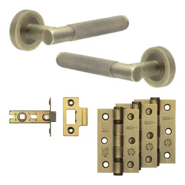 Click Here To Enlarge This Photo Of JV852AB Frelan Hardware Jedo Complete 'Venice' Door Handle Pack - Internal Doors - Antique Brass