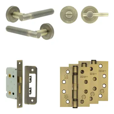 Click Here To Enlarge This Photo Of JV852AB Frelan Hardware Jedo Complete 'Venice' Door Handle Pack - Internal Doors - Antique Brass