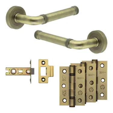 Click Here To Enlarge This Photo Of JV853AB Frelan Hardware Jedo Complete 'Midtown' Door Handle Pack - Internal Doors - Antique Brass